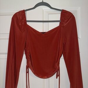 Elegant Rust Long Sleeve Top